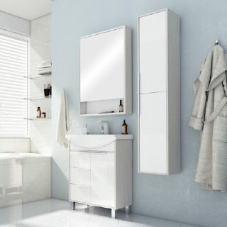 Тумба под раковину Акватон Рико 65см белый/ясень фабрик 1A213301RIB90